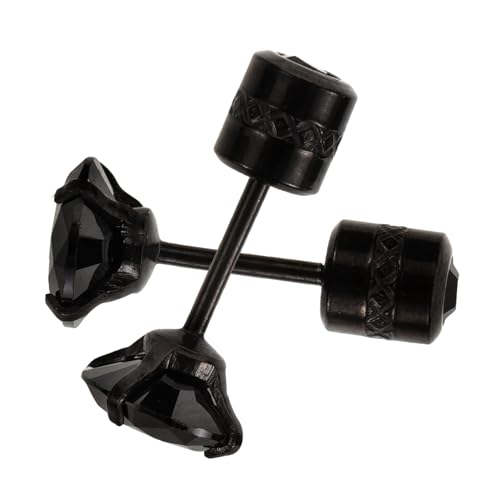 VERDANVERSE Ohrstecker Herren Schwarz Zirkonia Titanlegierung Punk Ohrringe Leicht Elegant Alltag Party Schmuck von VERDANVERSE