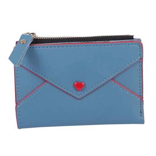 VERDANVERSE PU Damen Geldbeutel Quadratisch mit Separaten Fächern Geruchsneutral Sichere Materialien Modisch in Blau Kompakter Karten und Münzhalter für Handtaschen von VERDANVERSE
