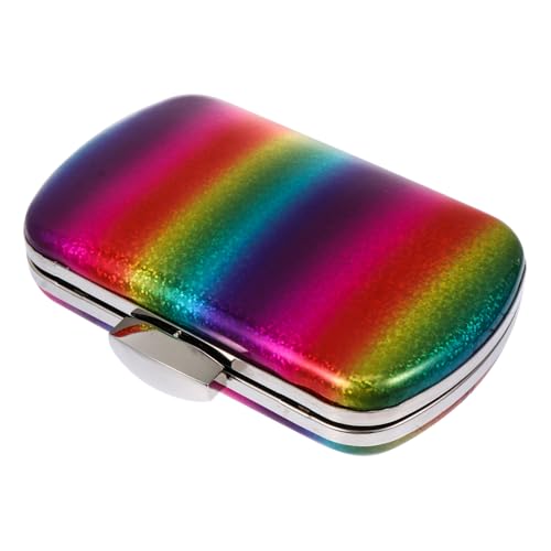 VERDANVERSE PU Handtasche Damen Clutch Farbverlauf Abendtasche Party Bag Hochzeit Banquet Bag Rainbow Farbverlauf Abend Clutch Tasche für Cocktail Alltag von VERDANVERSE