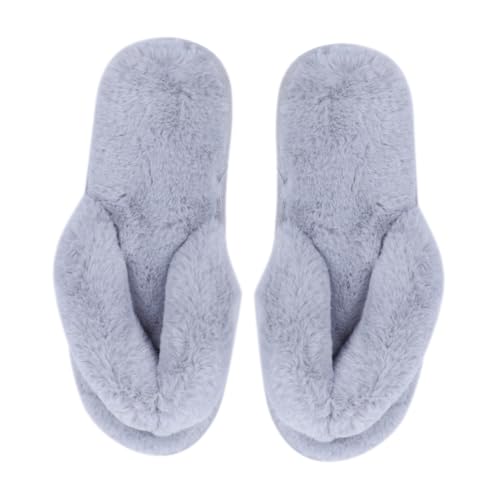 VERDANVERSE Padded Baumwoll Hausschuhe Damen Winter Gefütterte Plüsch Flip Flops Rutschfest Weiche Komfortable Pantoffeln Für Innenbereich von VERDANVERSE