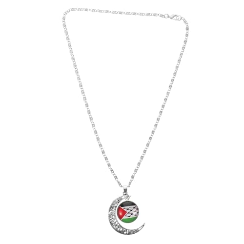 VERDANVERSE Palästina Kette Silberfarben Minimalistisch Mond Anhänger Halskette mit Palästina Flagge Eleganter Schmuck für Damen Vielseitiges Accessoire für Alltag und Besondere Anlässe VERDANVERSE Palästina Kette Silberfarben Minimalistisch Mond Anhänger Halskette mit Palästina Flagge Eleganter Schmuck für Damen Vielseitiges Accessoire für Alltag und Besondere Anlässe von VERDANVERSE