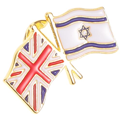 VERDANVERSE Patriotisches Metall Abzeichen Israel Uk Flaggenbrosche Leichte Dekorative Anstecknadel für Kleidung Rucksack Hochwertige Zinklegierung Drei Flaggenmotive Detailreich Verarbeitet von VERDANVERSE