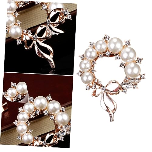 VERDANVERSE Perlen Brosche Damen Brustnadel mit Strass Zarte Schmetterlings Multifunktional für Cardigan und Schal Roségold Eleganter Modeschmuck für Party und von VERDANVERSE