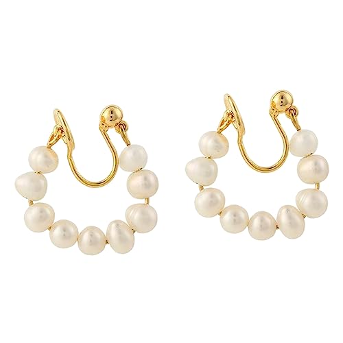 VERDANVERSE Perlen Clip Ohrringe Damen Ohrmanschette Modisch Faux Perlen Schmuck Ohrloch Geeignet für Party Alltag von VERDANVERSE