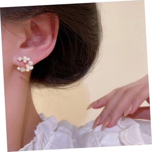 VERDANVERSE Perlenblumen Ohrstecker Damen Leichtes Schmuckset Filigrane Blütenform Langlebig und Modisch Geeignet für Alltag und Besondere Anlässe Frischer Jugendlicher Stil von VERDANVERSE