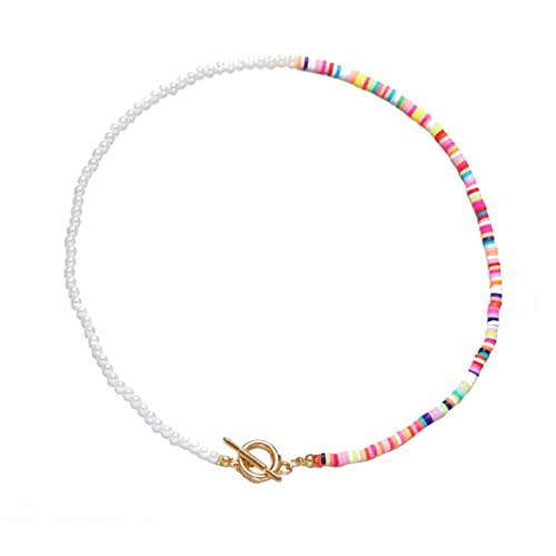 VERDANVERSE Perlenkette Damen Clavicle Chain Halskette für Mädchen und Teenager Modisches Handgefertigtes Schmuckstück im Boho Stil Langlebig und Komfortabel für Verschiedene Anlässe von VERDANVERSE