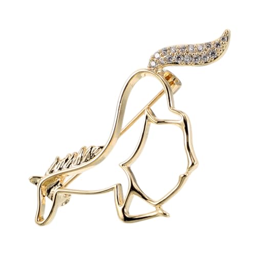 VERDANVERSE Pferde-Brosche mit filigranem Hohl-Design und funkelndem Schweif Stilvolle Tier-Brosche für Damen Sicherer Anstecker für Schals, Kleider und formelle Anlässe Chinesischer von VERDANVERSE