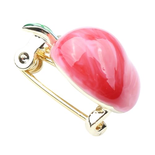 VERDANVERSE Pfirsich Brosche Anstecknadel Emaille Fruchtmotiv Modisch Vielseitig für Kleidung Taschen und Schals für Frauen Mutter Freundin von VERDANVERSE