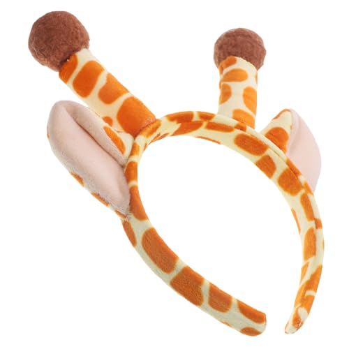 VERDANVERSE Plüsch Giraffenohren Haarreif mit Hörnern Leichtes Cartoon Stirnband für Party Cosplay Dekoratives Kostümaccessoire für Damen und Mädchen Farblich Abgestimmt und Modisch von VERDANVERSE