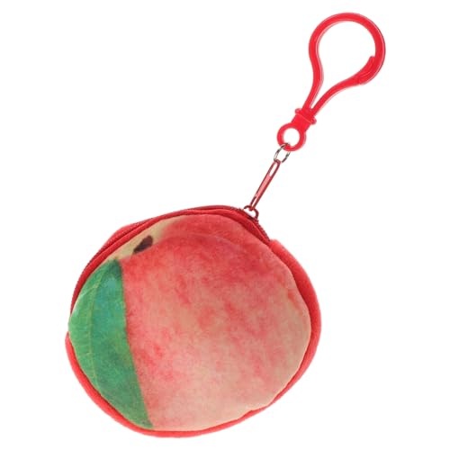 VERDANVERSE Plüsch Münzbeutel Damen Mini Geldbörse Cartoon Früchte Design mit Reißverschluss Schlüsselanhänger Weiches Fuzzy Portemonnaie für Kleingeld Karten und Kleine Zufällige Farbe von VERDANVERSE
