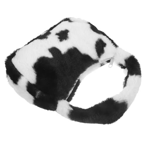 VERDANVERSE Plüsch Schultertasche Damenhandtasche Herbst Winter Flauschige Umhängetasche mit Reißverschluss Stilvolle Kleine Beuteltasche Modische Tragetasche für Alltag Zufällige Farbe von VERDANVERSE