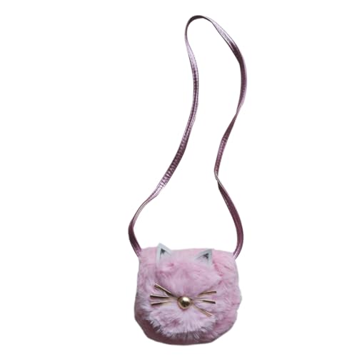 VERDANVERSE Plüsch Umhängetasche Mädchen mit Süßem Katzenmotiv Weiche Schultertasche für Cartoon Crossbody Bag für Schule Party und Alltag Langlebig und Formbeständig von VERDANVERSE