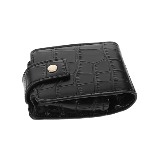 VERDANVERSE Portabler Mini Lippenstift Organizer PU mit Spiegel Tragbare Kosmetiktasche für Lippenstift und Make Up Eleganter Multifunktions Makeup Beutel für Unterwegs Schwarz von VERDANVERSE