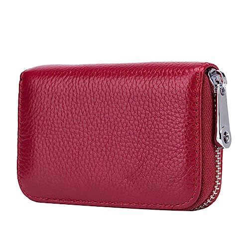 VERDANVERSE RFID Blockierende Geldbörse Kartenhalter mit Steckplätzen Diebstahlsichere Kartenmappe im Kompakten Format Weinrot für Sichere Aufbewahrung von VERDANVERSE