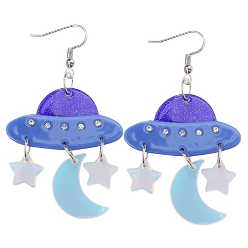 VERDANVERSE Raumschiff Ohrhänger Damen Ohrringe Tropfen Anhänger Minimalistisch Hautfreundlich Langlebig Elegant Alltag Schmuck von VERDANVERSE