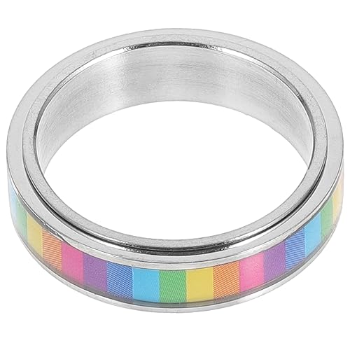 VERDANVERSE Regenbogenring aus Langlebiger Stilvoller Pride Schmuck für Frauen und Männer Hautfreundlich Abriebfest Modisches Accessoire für Partys und Besondere Anlässe von VERDANVERSE