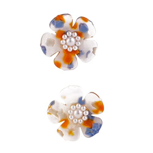 VERDANVERSE Resin Blumenohrringe mit Perlen Leichte Dekorative Ohrstecker in Blütenform Modischer Schmuck für Damen Passend zu Kleidern und Shirts Süßes Design für Alltag und Party von VERDANVERSE