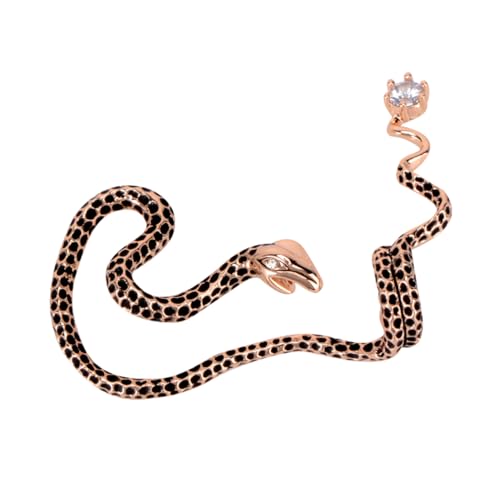 VERDANVERSE Retro Snake Shaped Ear Clip Roségold Exaggerated Twined Ear Hook Vintage Stil Modeschmuck für Damen Links Stilvoller Ohrschmuck für Alltag Party von VERDANVERSE