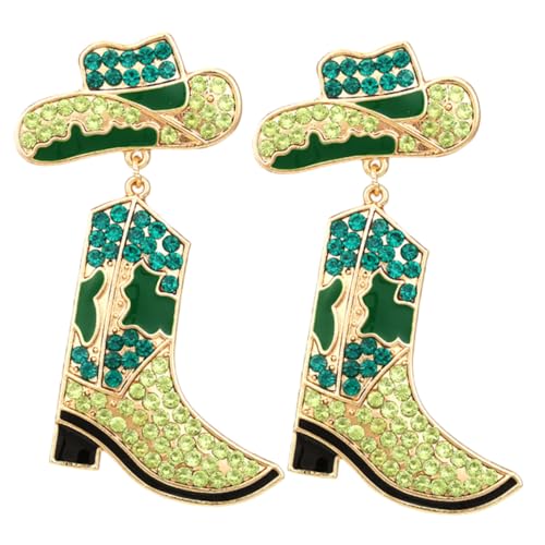 VERDANVERSE Rhinestone Cowgirl Ohrhänger in Stiefelform Schmuckohrringe für Damen Auffällige Grüne Tropfen Ohrringe für Country Partys und Western Looks VERDANVERSE Rhinestone Cowgirl Ohrhänger in Stiefelform Schmuckohrringe für Damen Auffällige Grüne Tropfen Ohrringe für Country Partys und Western Looks von VERDANVERSE
