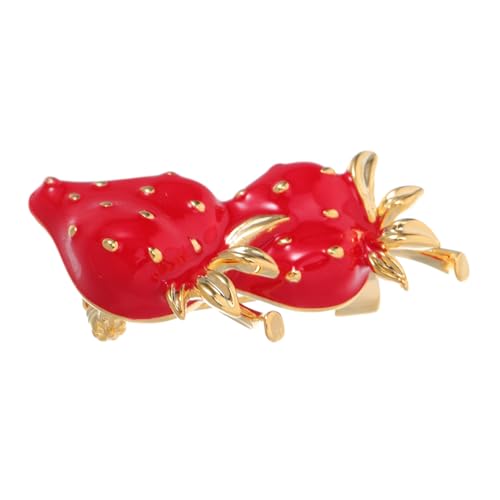 VERDANVERSE Rote Erdbeer Brosche für Damen Eleganter Verspielter Anstecker Modisches Frucht Accessoire Vielseitig für Kleidung Rucksack und Taschen Schmuckstück von VERDANVERSE
