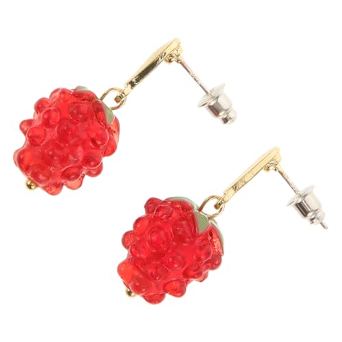 VERDANVERSE Rote Erdbeer Ohrhänger für Mädchen Verspielte Baumelohrringe Langlebiger Schmuck mit Einzigartigem Design Ohrringe für Jugendlichen Look von VERDANVERSE