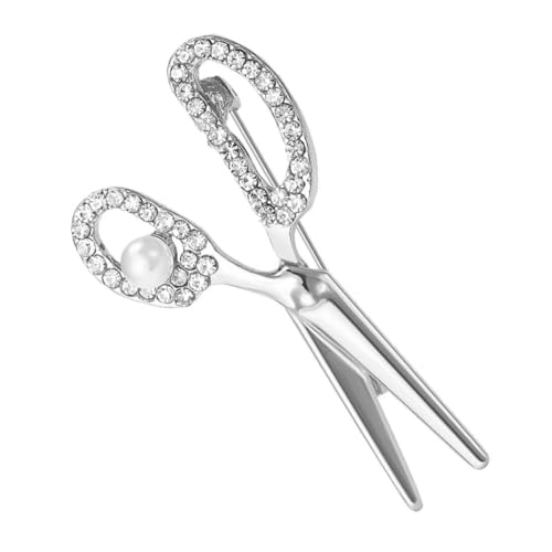 VERDANVERSE Scherenbrosche mit Funkelnden Strasssteinen Silberfarbene Unisex Brosche Anstecknadel für Damen und Herren Vielseitiges Accessoire für Anzug Party Geschenkidee von VERDANVERSE