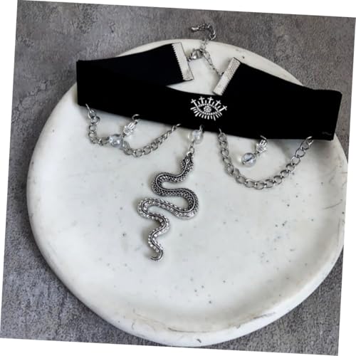 VERDANVERSE Schlangenanhänger Choker Halskette mit Strassbesatz Modischer Statement Schmuck für Damen Ausgefallene Halskette für Geburtstag Hochzeit und Alltag von VERDANVERSE