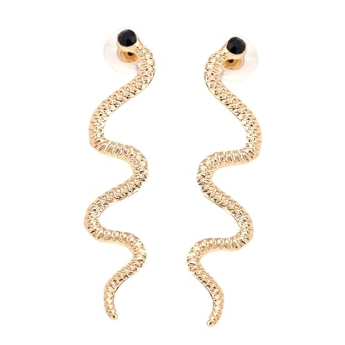 VERDANVERSE Schlangenohrringe Damen Kreatives Design Modische Lange Ohrhänger Langlebiges Material Stilvoller Damenschmuck zu Geburtstag und Weihnachten von VERDANVERSE