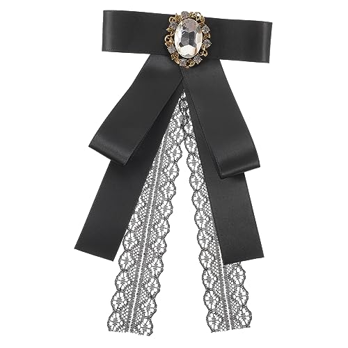 VERDANVERSE Schleifenbrosche mit Strass und Perlen Anstecknadel für Damen Vielseitig Einsetzbare Kleidungsbrosche für Blusen Anzüge Hochzeiten und Besondere Anlässe von VERDANVERSE