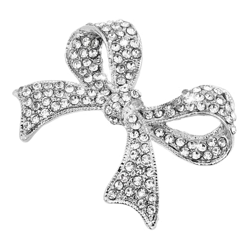 VERDANVERSE Schleifenbrosche mit Strasssteinen Vintage Anstecknadel für Damen Partykleidung Robuste Funkelnder Vielseitig Einsetzbar von VERDANVERSE