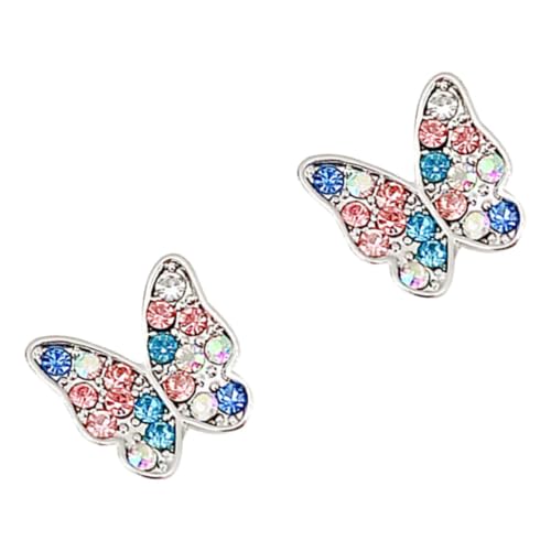 VERDANVERSE Schlichte Funkelnde Schmetterling Ohrringe mit Strassbesatz Leichte Ohrstecker für Mädchen und Damen Modisches Accessoire für Alltag und Besondere Anlässe von VERDANVERSE
