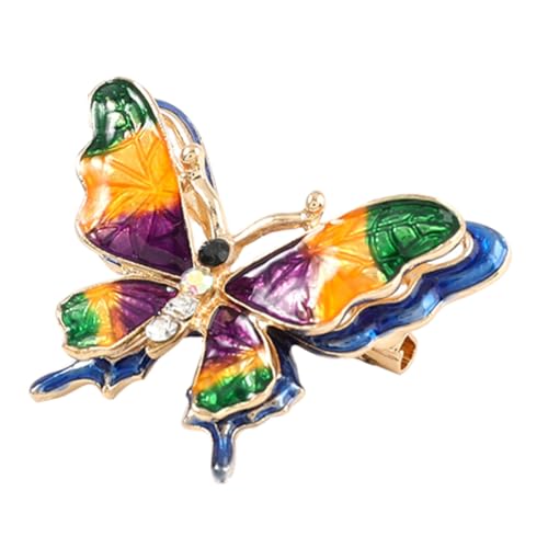 VERDANVERSE Schmetterling Brosche Anstecker mit Strass und Perlen Legierung Langlebig Sicheres Befestigen Modisches Kleidungsabzeichen für Damen Vielseitig für Schal Cardigan Party und Alltag von VERDANVERSE