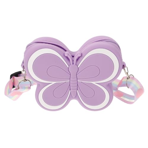 VERDANVERSE Schmetterling Silikon Crossbody Tasche für Mädchen Leichte Geldbörse Süße Umhängetasche mit Ausreichend Stauraum Weiches Silikon Material Modisches Accessoire für Kleinkinder von VERDANVERSE