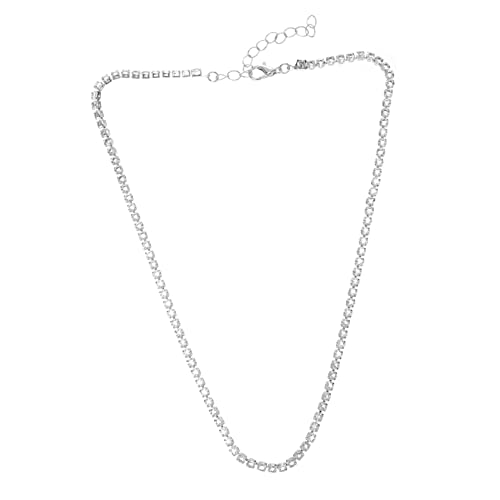 VERDANVERSE Schmuck Damen Halskette Glänzende Clavicle Chain Silberfarben Halskette für Partys Hochzeit Abschlussball VERDANVERSE Schmuck Damen Halskette Glänzende Clavicle Chain Silberfarben Halskette für Partys Hochzeit Abschlussball von VERDANVERSE