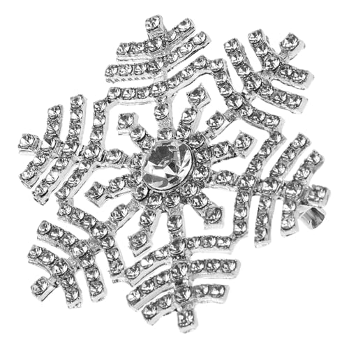 VERDANVERSE Schneeflocken Brosche mit Sicherheitsnadel und Strass Anstecknadel für Kleidung und Hüte Modisches Schmuckstück für Damen Silberfarbene Brosche für Besondere Anlässe und Alltag von VERDANVERSE