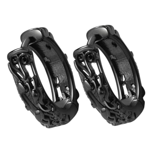 VERDANVERSE Schwarze Creolen Ohrringe Herren Damen Robuste Polierte Große Hoop Ohrringe Vielseitiges Design Langlebiger Modeschmuck für Alltag und Besondere Anlässe von VERDANVERSE