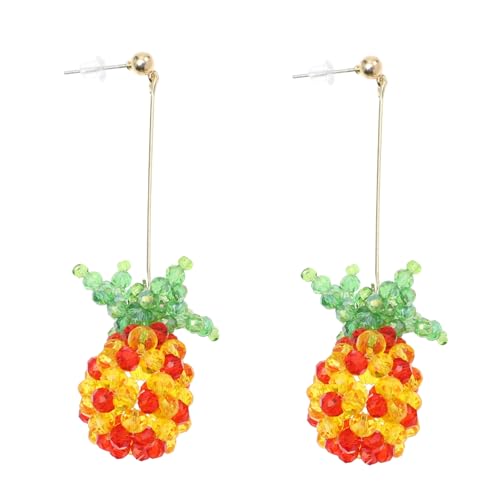 VERDANVERSE Silber Früchte Ohrringe Retro Erdbeer Ananas Design Leicht und Hautfreundlich für Neujahr Valentinstag und Geburtstage von VERDANVERSE