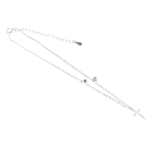 VERDANVERSE Silber Kreuz Fußkettchen Damen Elegant Verstellbar Leichtes Schmuckstück Für Alltag Strand Und Party von VERDANVERSE