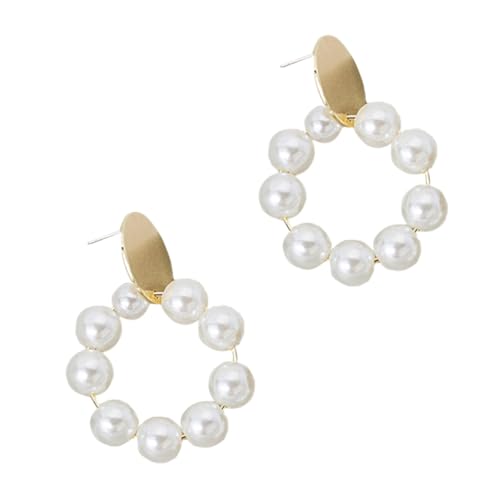 VERDANVERSE Silber Ohrstecker Damen Perlen Ohrringe Hängend Elegant Stilvoll Party Schmuck Zubehör von VERDANVERSE