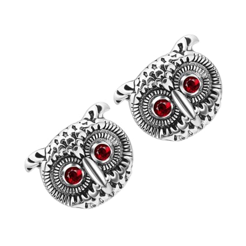 VERDANVERSE Silberfarbene Eulen Manschettenknöpfe für Herren Kreatives Tierdesign Elegantes Business Accessoire Passend zu Anzug und Hemd Teiliges für Stilvolle Kleidung von VERDANVERSE