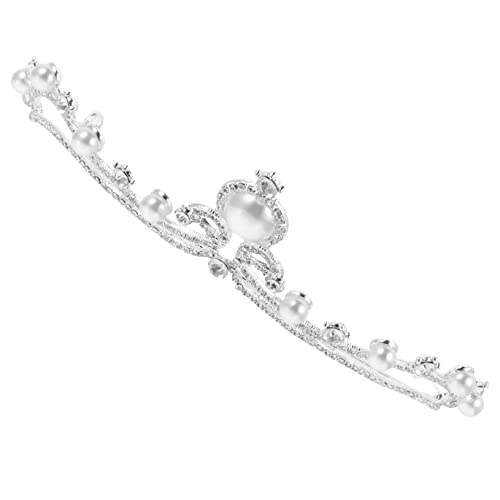 VERDANVERSE Silberne Bridal Tiara mit Perlen und Funkelnden Strasssteinen Elegantes Hochzeit Haarschmuck für Braut Geburtstagsfeier Tanz und Festliche Anlässe Langlebiges Detailreiches Design von VERDANVERSE