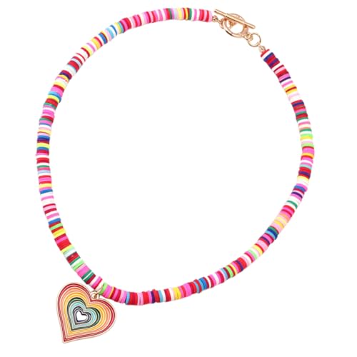 VERDANVERSE Soft Perlen Halskette mit Farbverlauf Herzanhänger Damen Schmuck Leicht Hautfreundlich für Alltag und Festtage VERDANVERSE Soft Perlen Halskette mit Farbverlauf Herzanhänger Damen Schmuck Leicht Hautfreundlich für Alltag und Festtage von VERDANVERSE