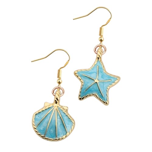 VERDANVERSE Sommer Ohrstecker Muschel Ohrschmuck Meerjungfrau Strand Schmuck Damen Beach Ear Ornaments Sternförmig Leicht und für Party von VERDANVERSE