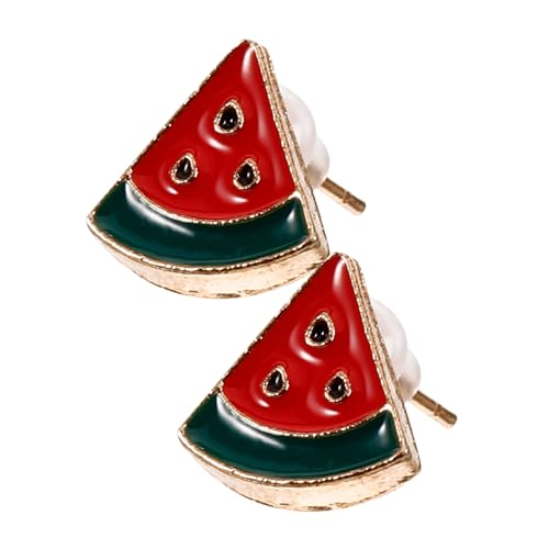 VERDANVERSE Sommerliche Frucht Ohrringe Damen Ohrstecker Lebensechte Wassermelone Design Minimalistische Mädchen Schmuck Niedliche Ohrdekoration von VERDANVERSE