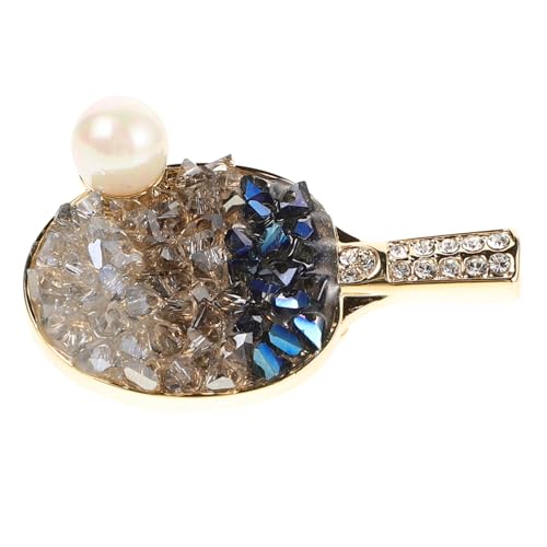 VERDANVERSE Sportliche Tischtennis Brosche mit Kristallverzierung Modisches Ansteckpin für Kleidung Hüte Rucksäcke Geschenkidee für Frauen und Männer Geburtstag und Fest Vielseitiges von VERDANVERSE