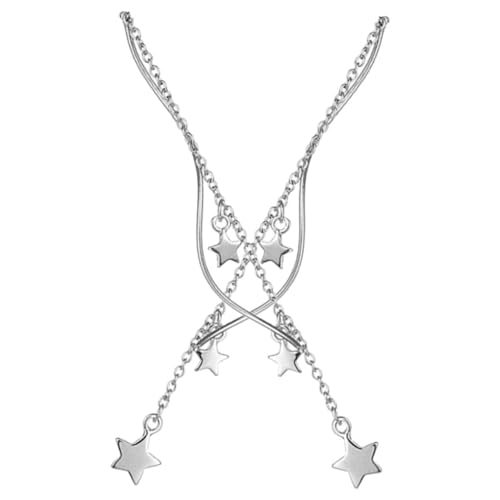 VERDANVERSE Sterling Silber Stern Threader Ohrringe Spiral Tropfen Ohrschmuck Damen Leichte Dangle Ohrhänger Elegant Für Alltag Party Strand von VERDANVERSE