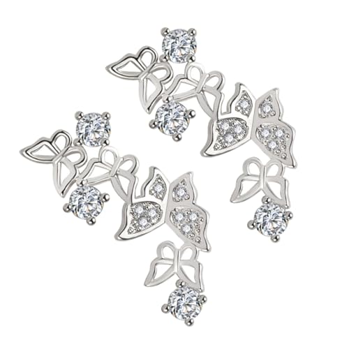 VERDANVERSE Sterlingsilber Ohrstecker Damen Schmetterling mit Zirkonia Modischer Ohrschmuck für Mädchen Kleine Ohrdekoration Leicht Tragbar Accessoire für Alltag und Party von VERDANVERSE