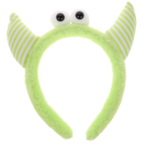 VERDANVERSE Cartoon Kopfband Für Große Augen Gestreifte Hörner Plüschiges Make-up Gesichtswasch-haarband Dekorativer Haarschmuck Für Damen Und Mädchen Vielseitig Einsetzbar von VERDANVERSE