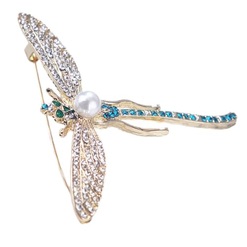VERDANVERSE Strass Libellen Brosche mit Perlen Eleganter Vintage Stil Modische Kleidung Broschennadel Feine Verarbeitung Geeignet als für Frauen zu Weihnachten Geburtstag Muttertag von VERDANVERSE