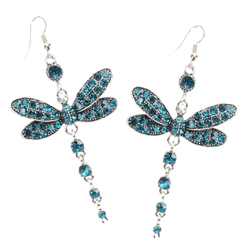 VERDANVERSE Strass Ohrhänger Damen Kreative Libellen Ohrringe mit Funkelnden Kristallen Modische Statement Schmuckstücke für Frauen und Teens Leichter Schmuck für Party und Alltag von VERDANVERSE